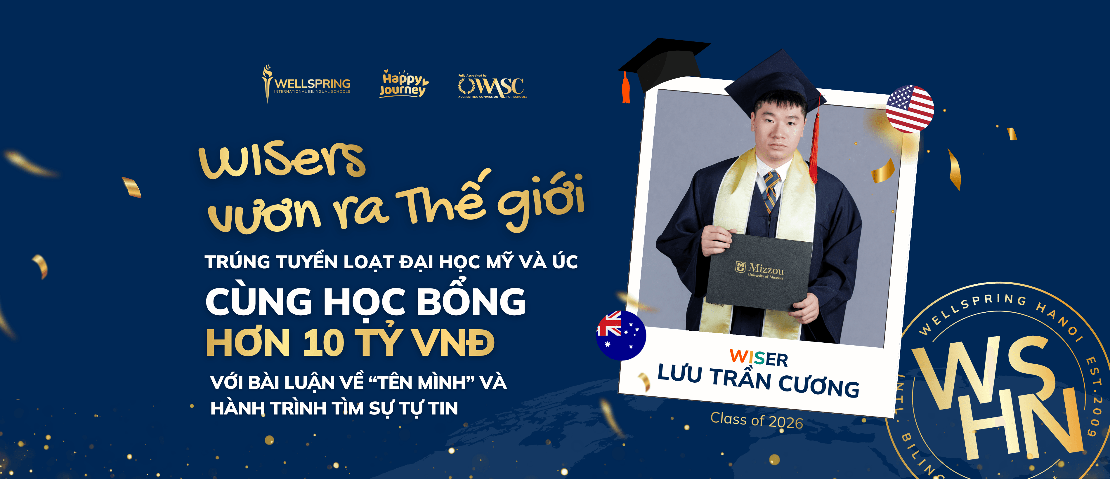 WISer trúng tuyển loạt đại học Mỹ và Úc với "bài luận về tên mình"
