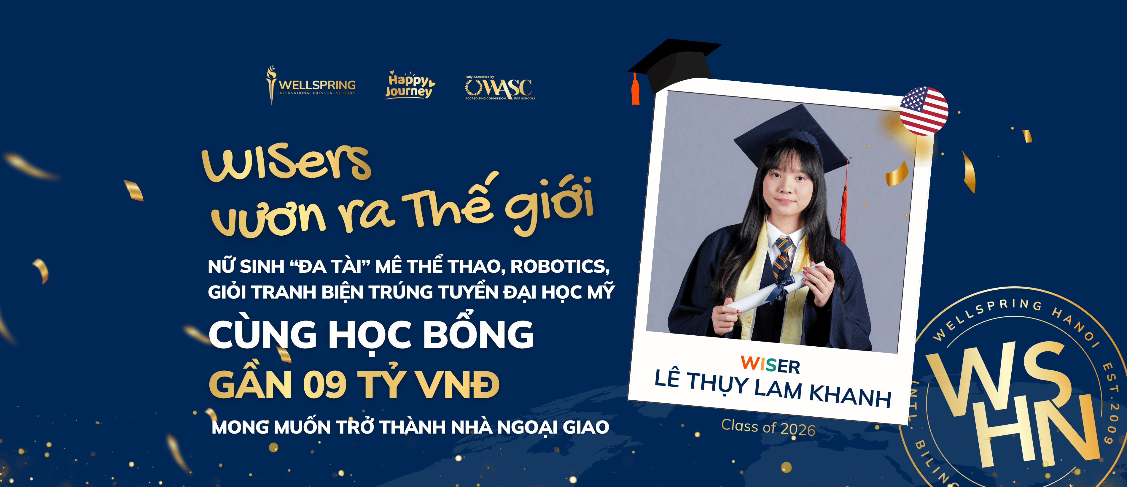 Vừa giành huy chương đấu kiếm Quốc gia, vừa sở hữu GPA 4.0 tuyệt đối: Nữ sinh Wellspring Hanoi chinh phục học bổng gần 9 tỷ đồng từ Đại học Mỹ