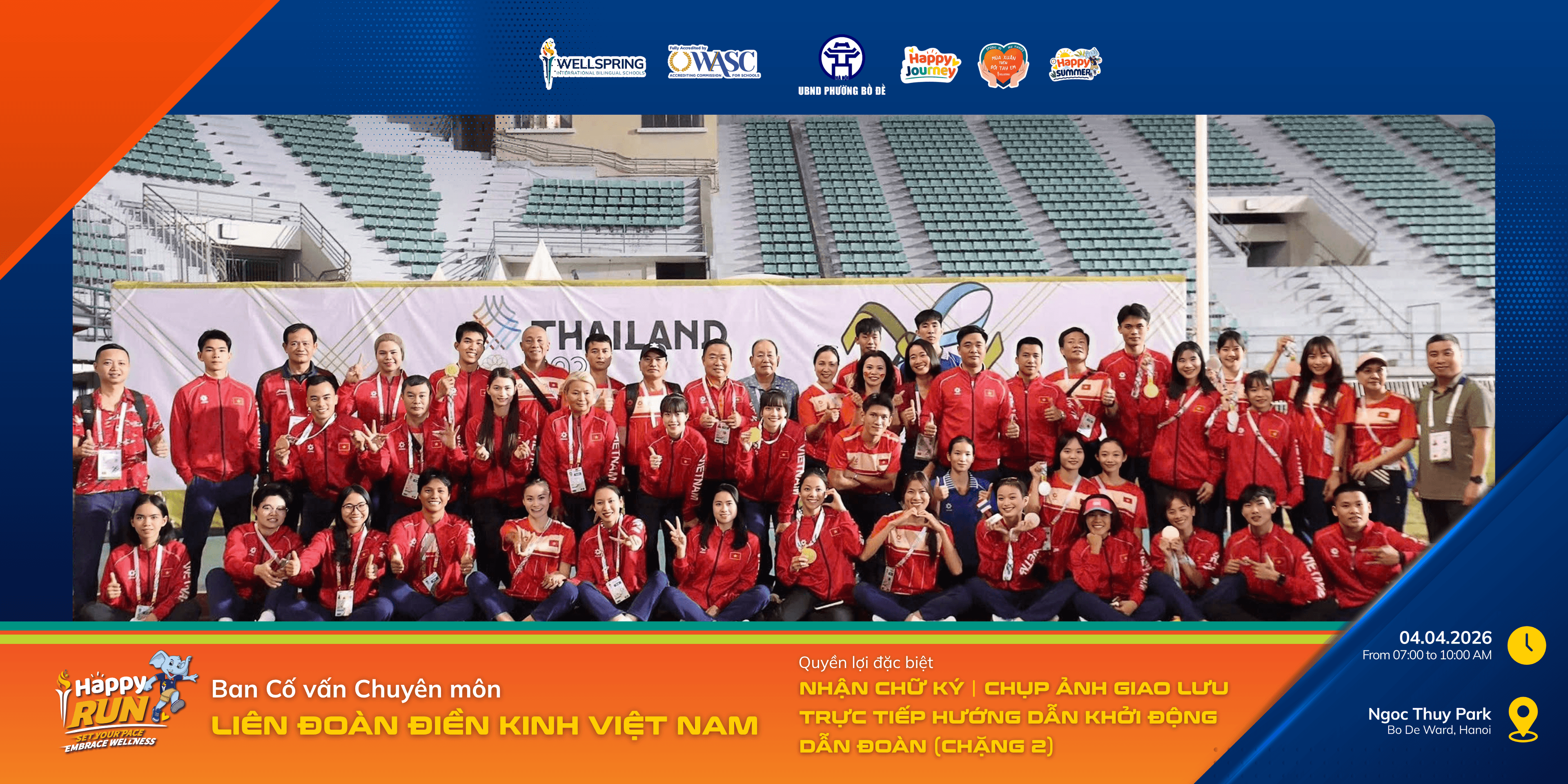 Ban cố vấn Chuyên môn Happy Run 2026 của Wellspring Hanoi: Liên đoàn Điền kinh Việt Nam